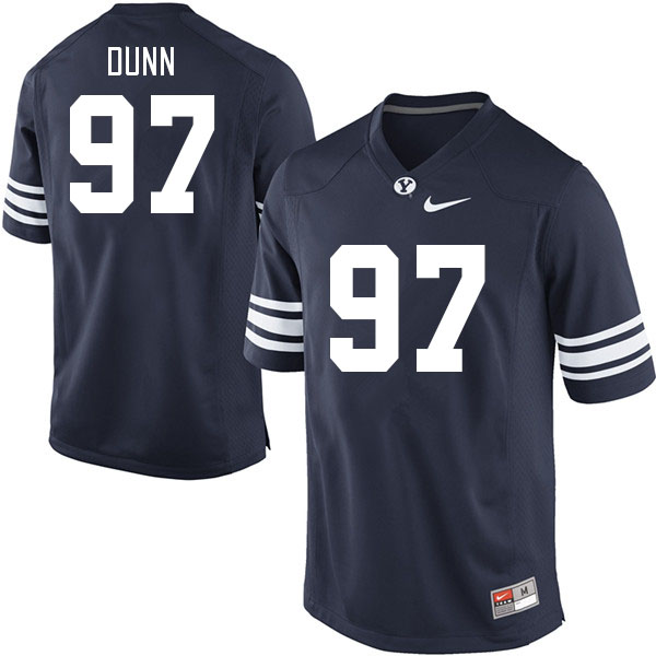 Men #97 Matthias Dunn BYU Cougars College Football Jerseys Stitched-Navy
